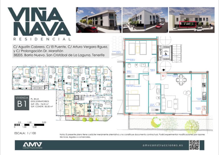 Plano de la vivienda B1 de Residencial Viña Nava Fase 2