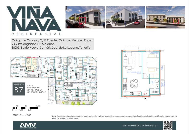 Plano de la vivienda B7 de Residencial Viña Nava Fase 2