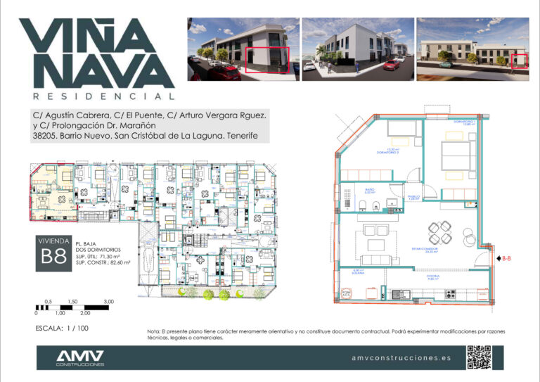 Plano de la vivienda B8 de Residencial Viña Nava Fase 2
