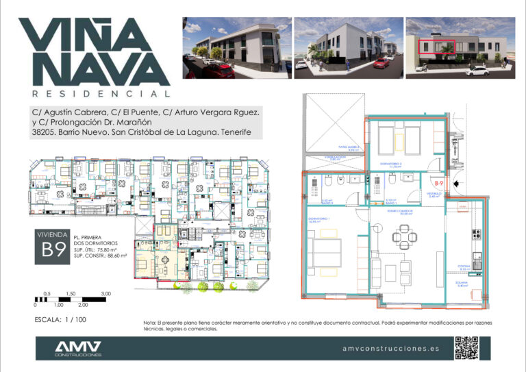 Plano de la vivienda B9 de Residencial Viña Nava Fase 2