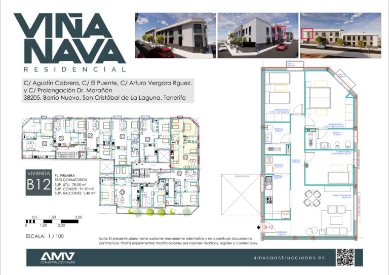 Plano de la vivienda B12 de Residencial Viña Nava Fase 2