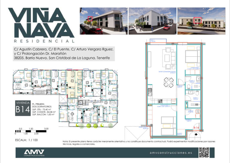 Plano de la vivienda B14 de Residencial Viña Nava Fase 2