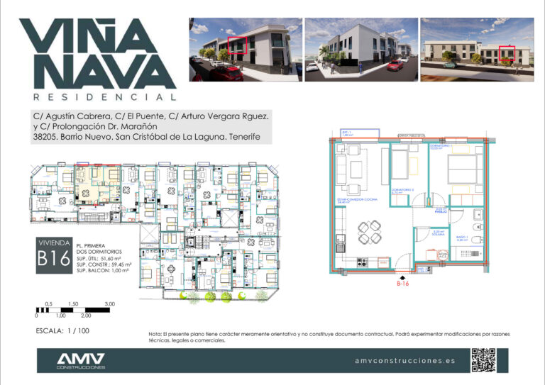 Plano de la vivienda B16 de Residencial Viña Nava Fase 2