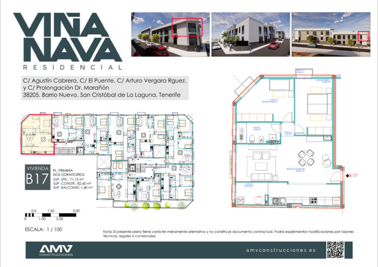 Plano de la vivienda B17 de Residencial Viña Nava Fase 2