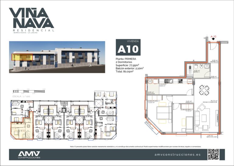Plano de la vivienda A10 de Residencial Viña Nava (Barrio Nuevo, La Laguna)